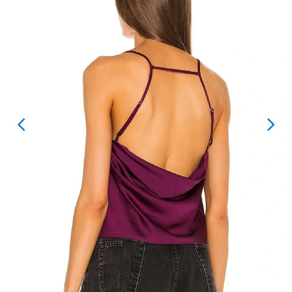 Lovers & Friends Raya Royal Plum Sexy Flirty Purple Satin Camisole Sz S - Picture 7 of 7